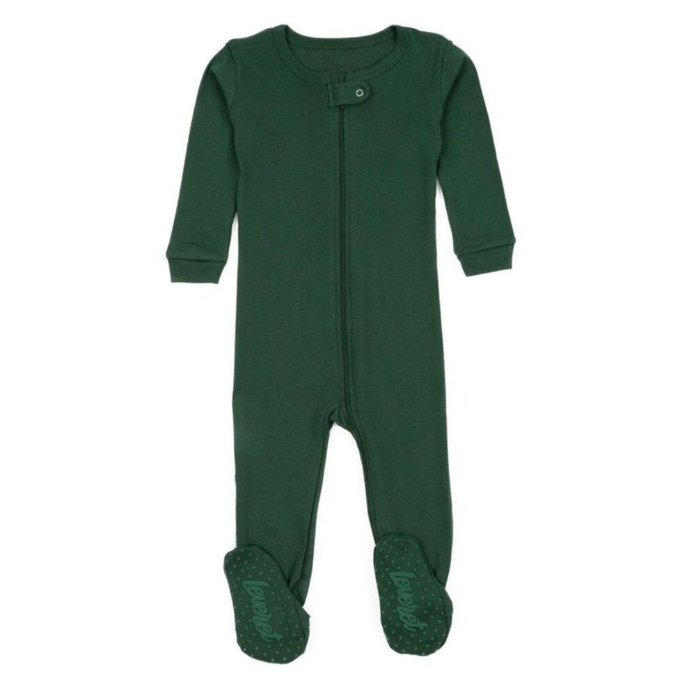 Leveret Baby Solid Color Boho Footed One Piece Pajamas - Dark Green 12-18 Months